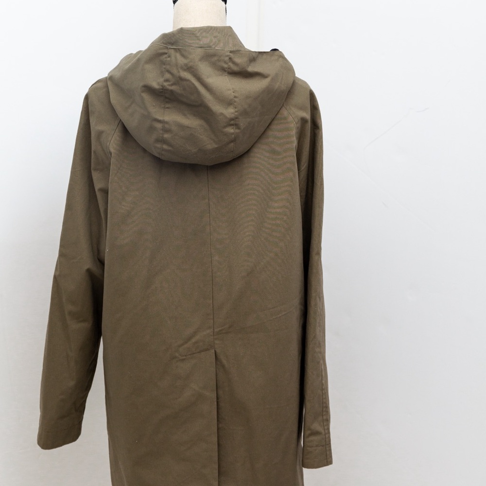 Olive rain jacket water resistant trench coat olive Kathy Ireland M - Picture 11 of 16